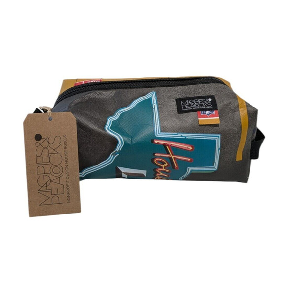 Magpies and Peacocks Handbags - Magpies and Peacocks Houston Texas Superbowl LI Recycled Dopp Kit Toiletry Bag